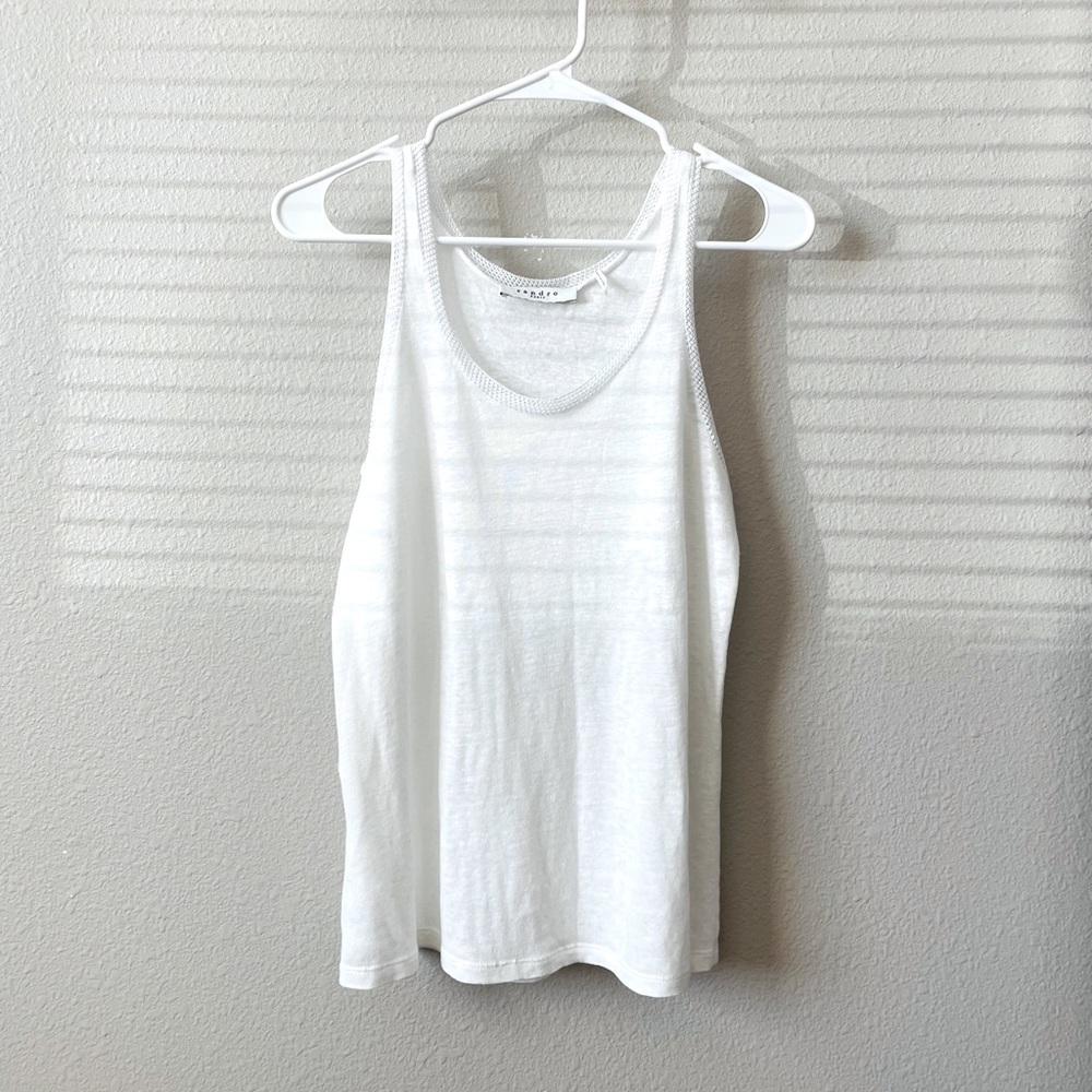 Sandro Linen Tank. Size: S. Color: White